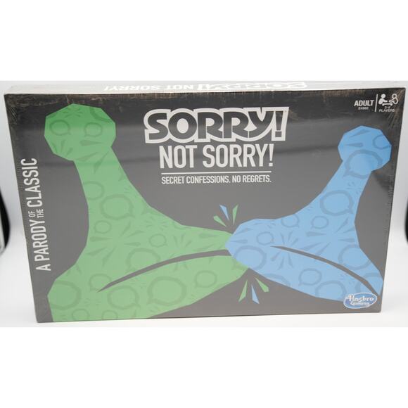 Sorry! Not Sorry! Adult Board Game New Pristine Hasbro Party Game - Picture 1 of 2
